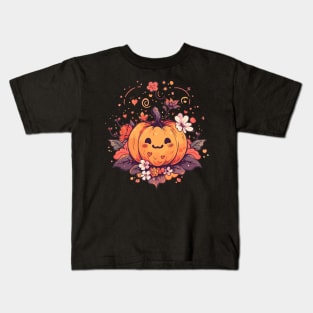 Kawaii Pumpkin Anime Cottagecore Men Kids Women Halloween Kids T-Shirt